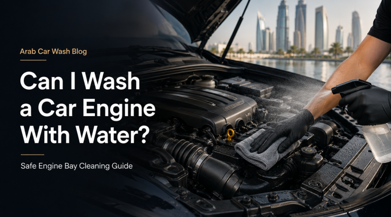 can i wash car engine with water